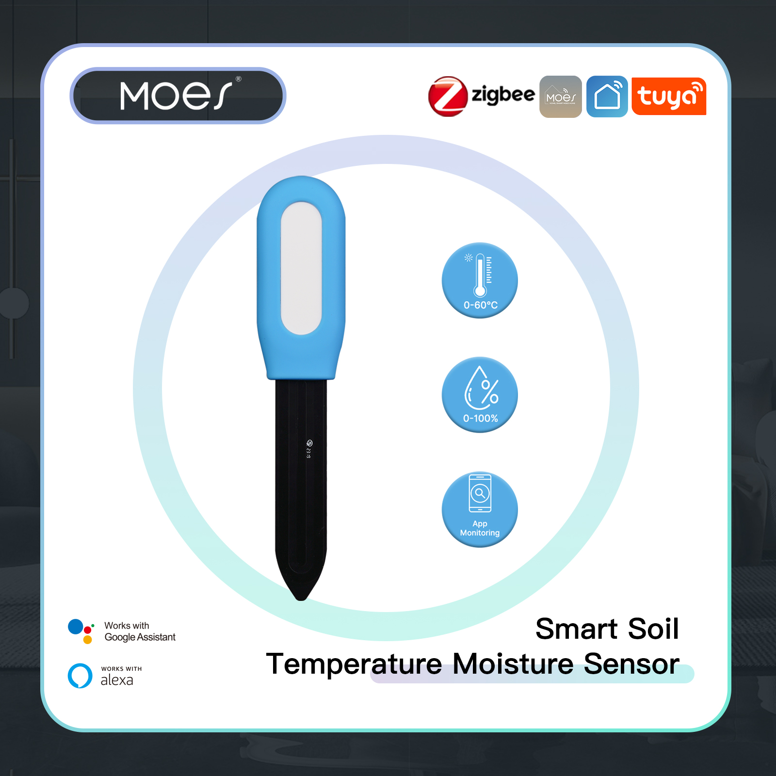 Smart Urban Garden - MOES akıllı ZigBee toprak sıcaklık ölçer